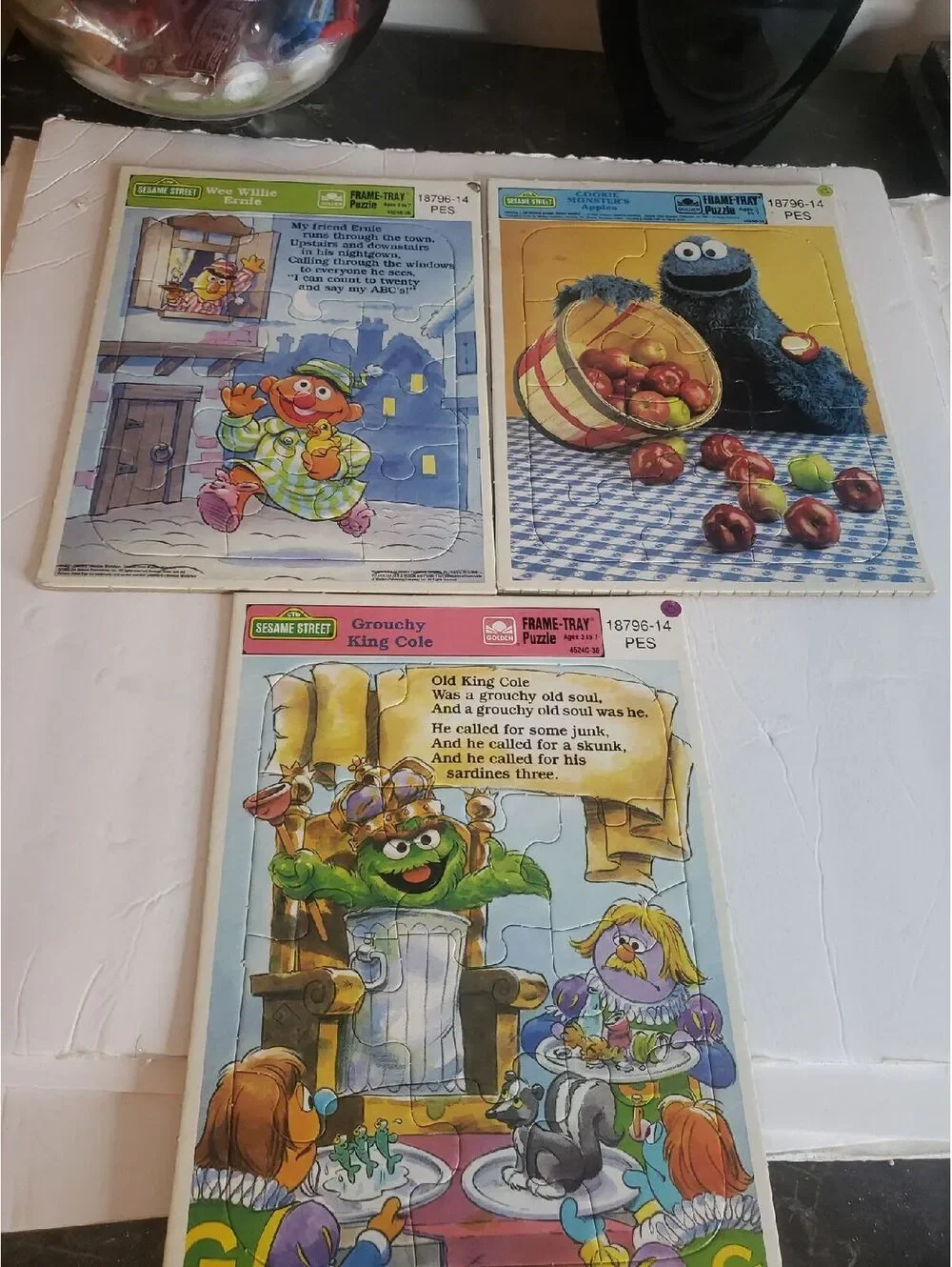Sesame Street Vintage Puzzles 1989 x3 Golden